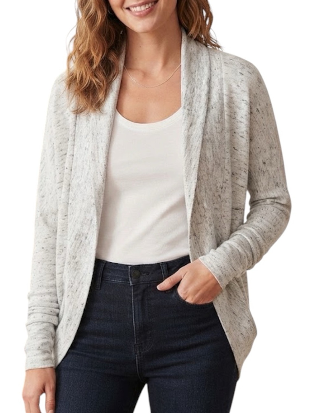 RICKI'S REVOLUTION Grandmacore Minimalist Cocoon Open Front Cardigan XS
